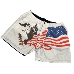 Chubbies Men's Shorts American Flag Eagle Size 2XL Reversible Navy Blue
